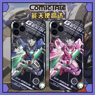 EXIA能天使高达三红TRANSAM镜面手机壳适用于苹果123promax定制软