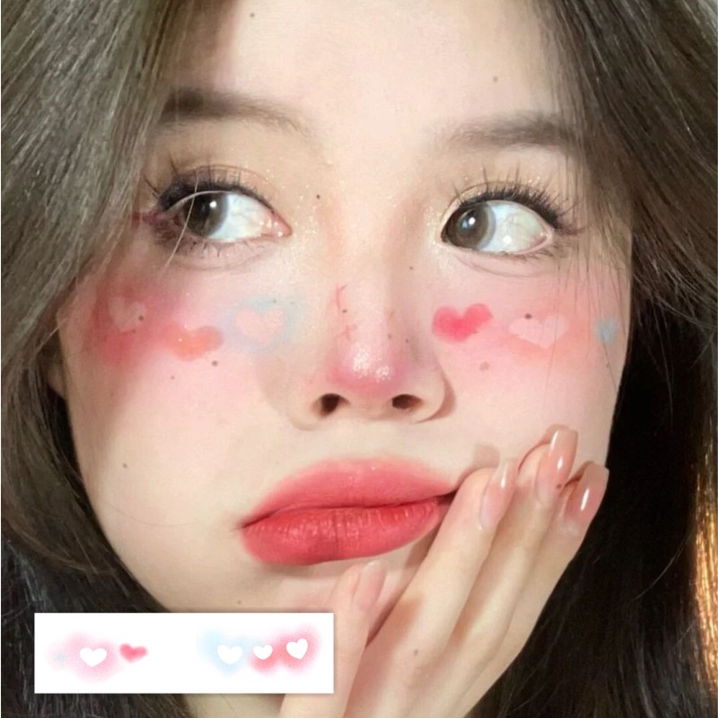 圣诞爱心氛围感妆容脸贴
