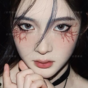 万圣节妆容纹身贴 血泪血管抓痕腮红脸贴缝线伤疤淤青COS道具贴纸