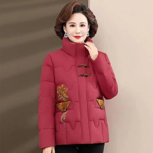 国际大牌妈妈秋冬装中长款羽棉绒服中老年人加厚保暖外套中年上衣