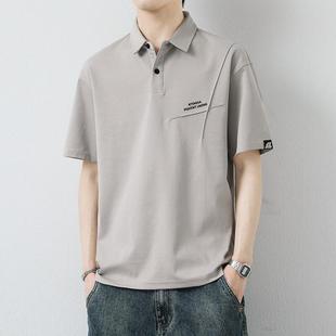 潮牌高级感凉感帅气衬衫 胖东来优选日系翻领短袖 夏季 POLO衫 领 男款