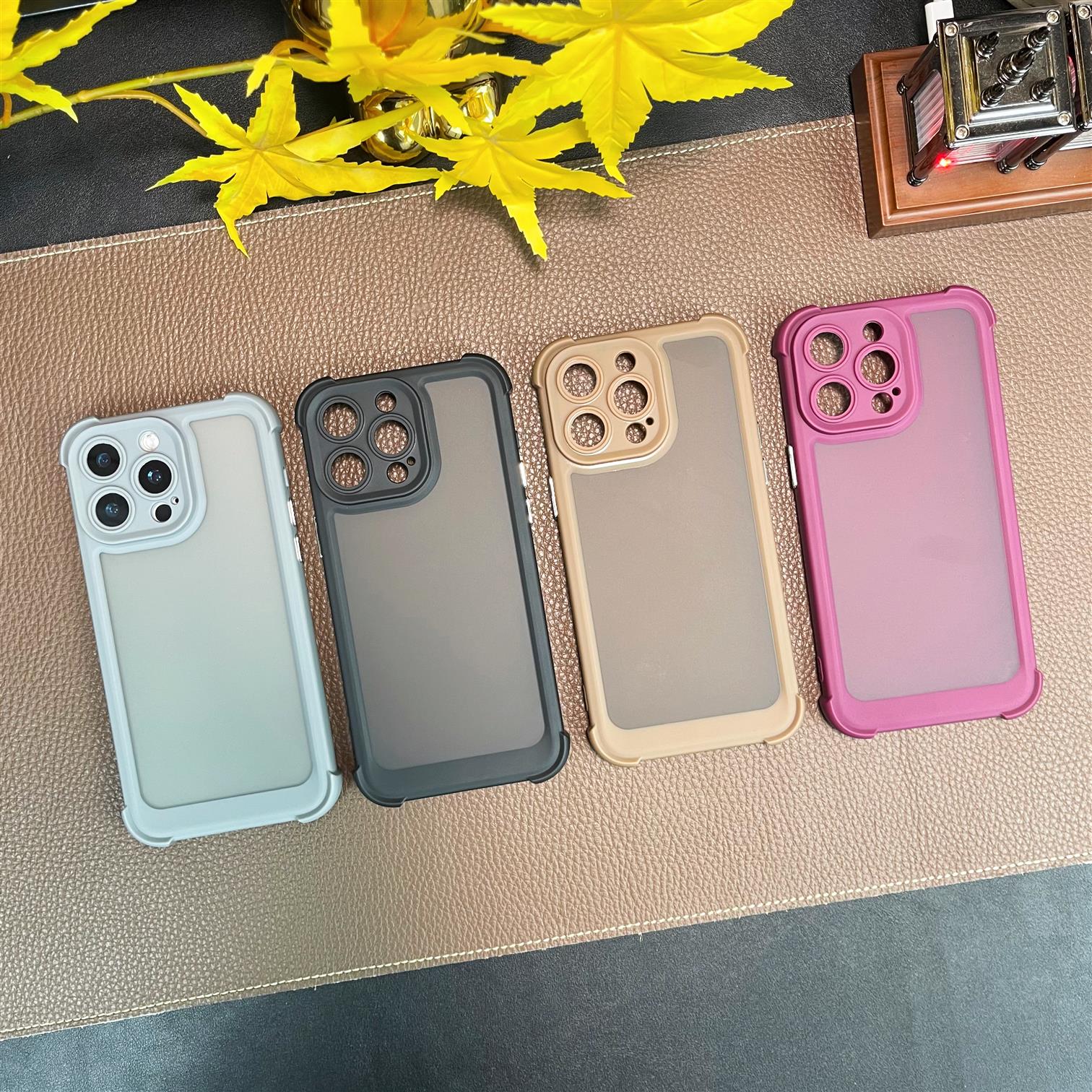 苹果手机壳PC+tpu材质手机壳iPhone16Promax/iphone17手机壳防摔 防刮痕 气垫保护手机壳 简约手机壳