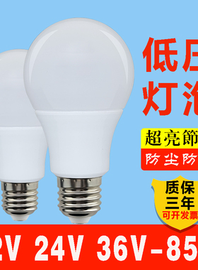 led灯泡螺口低压直流白光12V24V36V72V电瓶摆地摊夜市灯工地用