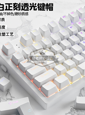 欧希德纯白正刻键帽透光PBT材质原厂高度wooting60he磁轴键盘白色