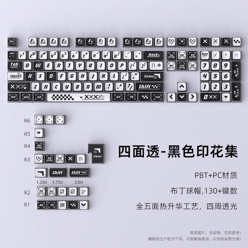 印花集四面透键帽热升华工艺OEM