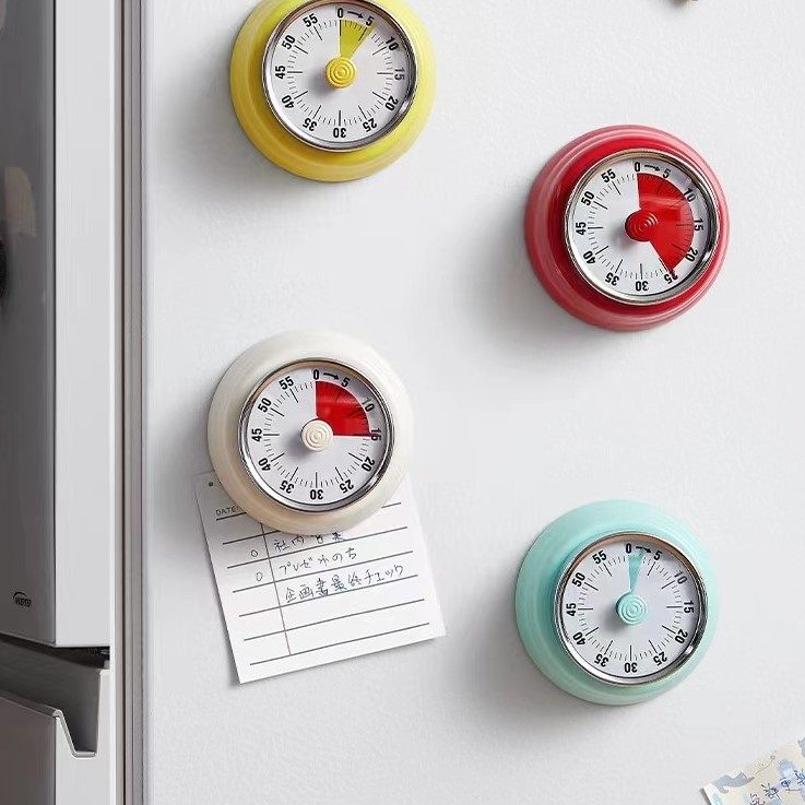 欧兰摩尔厨房计时器机械定时器圆形时间指针闹钟倒计时磁吸可视化