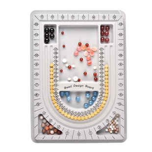 穿珠神器串珠设计盘手工diy项链手链材料工具台尺寸刻度测量托盘