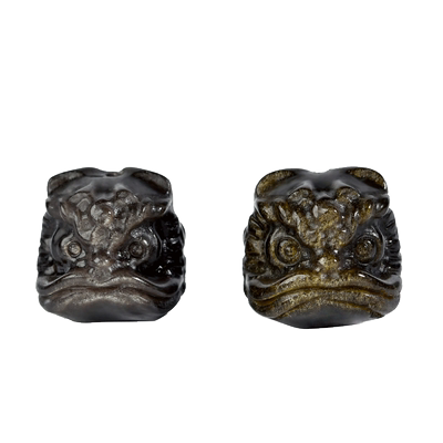 天然银耀石黑耀石醒狮散珠子