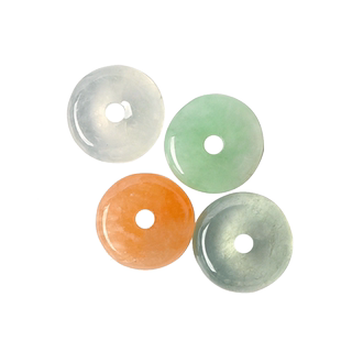 天然A货平安扣翡翠手链散珠子冰种三彩色阳绿玉石DIY配饰白玉隔片