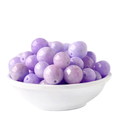 紫玉髓玉石散珠紫色水晶珠子