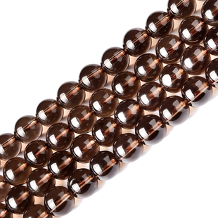 天然茶水晶手链散珠子DIY手工材料配珠茶晶烟晶手串配件串珠配饰