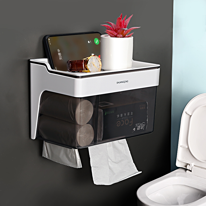 厕所免打孔防水洗手间浴室纸巾盒