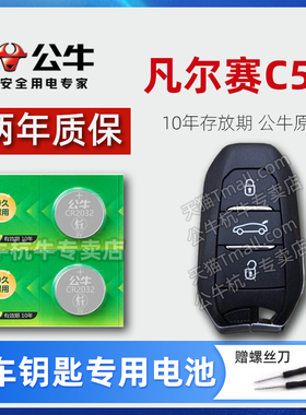 适用于 东风雪铁龙凡尔赛C5X汽车钥匙电池CR2032智能遥控器纽扣电子凡尔赛2021 22 23 24 25年新老款专用
