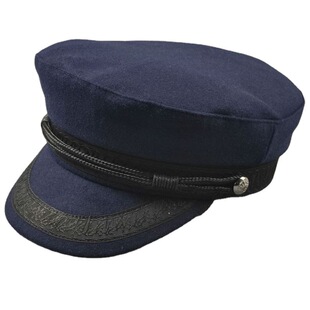 欧美风船长帽大头围男帽秋冬平顶帽小头围男士帽子休闲时尚潮流帽