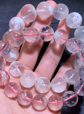 天然冰透雪花幽灵手链饰品情侣款