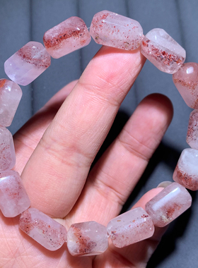 天然金草莓晶随形超七手链紫发晶