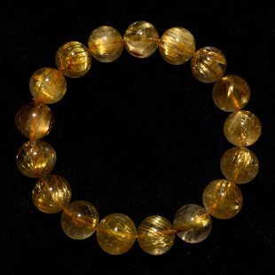 天然顺发金发晶手链巴西浓密发丝水晶手串钛晶饰品礼物情侣款 男女