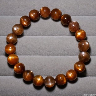 天然猫眼金骨干长石手链日光石长石手串金黄色水晶男女饰品送礼物