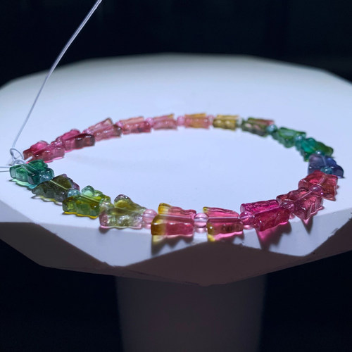 天然碧玺蝴蝶随形手链水晶饰品女