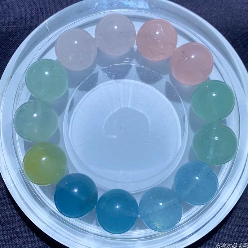 天然冰透糖果色摩根石手链饰品女