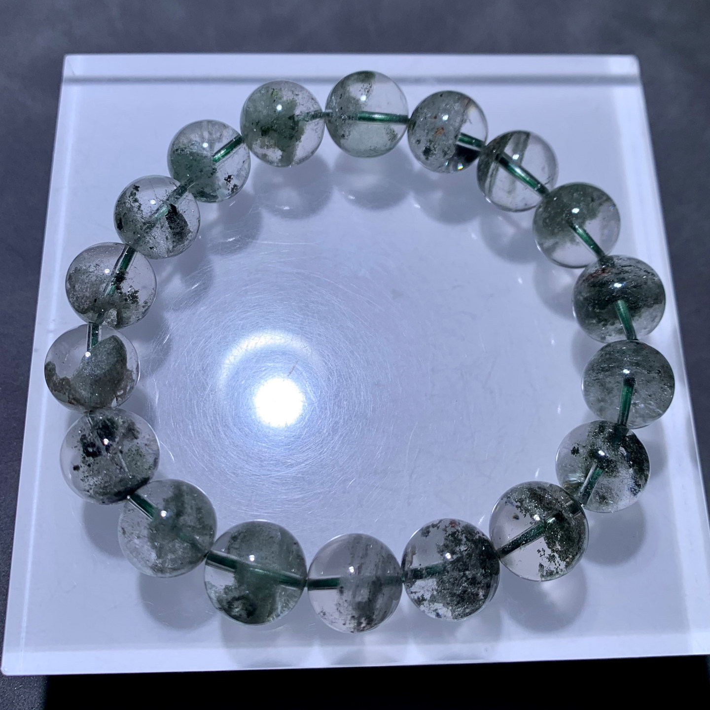 天然绿幽灵水晶手串满天星半盆千层山绿宝石手链百搭款饰品情侣女