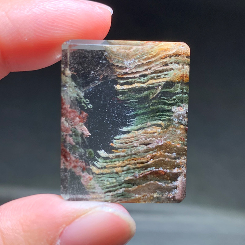 天然幽灵方牌吊坠水晶聚宝盆满天星配珠一物一图送礼物饰品水晶女