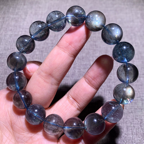 天然星光海蓝宝手链情侣手串男女