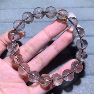 天然黑银钛单圈手链黑发晶板猫眼顺发水晶手串白银饰品送礼物男女