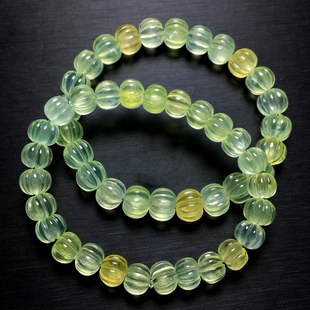 天然冰透葡萄石南瓜珠手链渐变祖母绿水晶手串甜美饰品送礼物男女