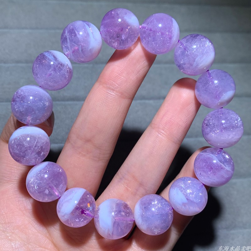 天然紫玉晶紫水晶手链甜美饰品女
