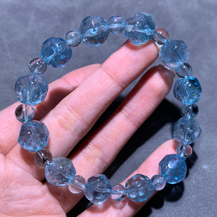 天然托帕石菠萝珠手链尼泊尔蓝色随形水晶手串饰品时尚配饰情侣款