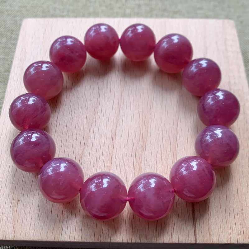 天然紫马粉单圈手链马达加斯水晶芙蓉石粉晶手串情侣饰品送礼物女