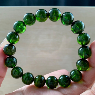 天然巴西黑糖绿碧玺手链老矿祖母绿彩宝石情侣饰品一物一图礼物女