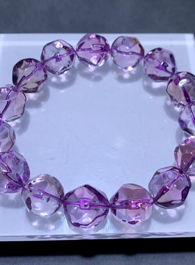 天然紫水晶菠萝珠手链玻利维亚紫