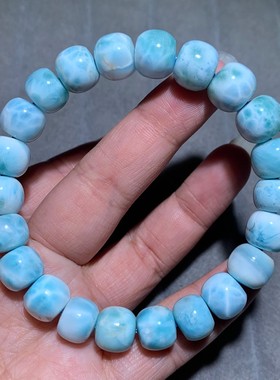 天然玉化海纹石老型珠手串饰品女