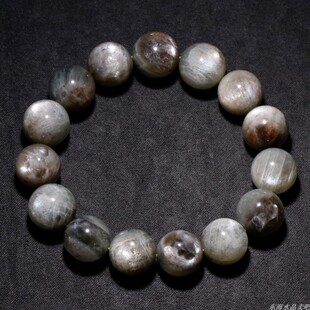 天然绿体星辉骨干长石手链猫眼共生油画光单圈手串民族风男女饰品