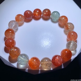 天然共生阿鲁沙坦桑尼亚太阳石手链金草莓晶金太阳水晶手串男女