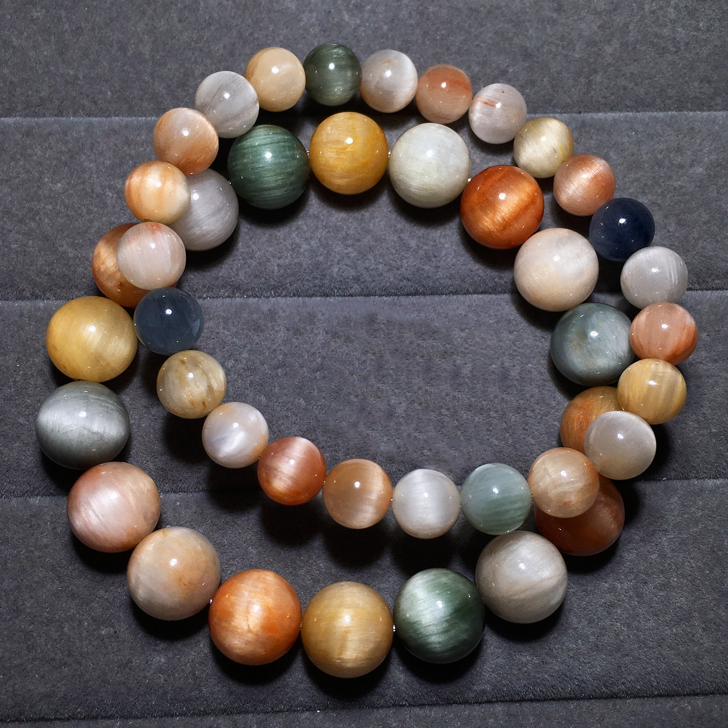 天然莹润顺发彩兔毛单圈水晶手串兔毛发晶落日秋手串情侣礼物男女