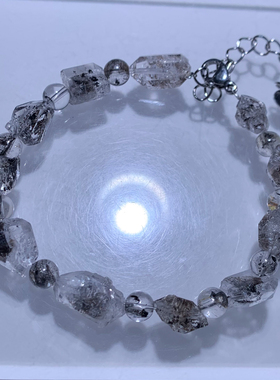 天然老矿闪灵钻原石手链饰品男女