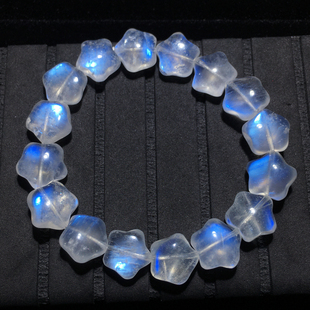 天然奶油体蓝月光星星单圈手链随形手串月光石水晶情侣饰品礼物女