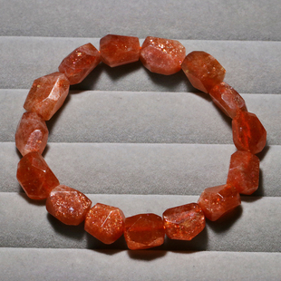 天然坦桑尼亚金太阳随形手链日光石饰品阿鲁沙金太阳长石手串礼物