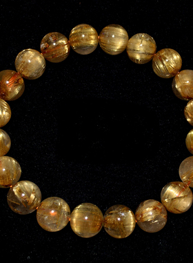 天然顺发金发晶手串送礼物情侣款