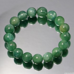 天然透体水墨双色蓝绿色猫眼蓝晶石手链蓝海蓝宝水晶手串送礼物女