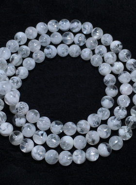 天然雪花幽灵三圈手链水晶新矿种