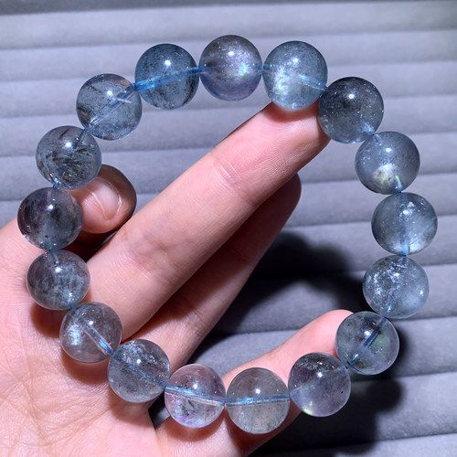 天然云母星光海蓝宝手链礼物男女