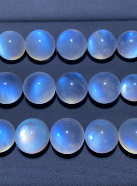 天然蓝月光球配件强光蓝光彩光月光石水晶吊坠甜美饰品礼物情侣款