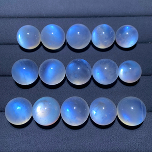 天然蓝月光球配件强光蓝光彩光月光石水晶吊坠甜美饰品礼物情侣款