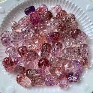 天然顺发超七貔貅吊坠雕刻件三轮骨干手链黑加仑云母水晶手串男女