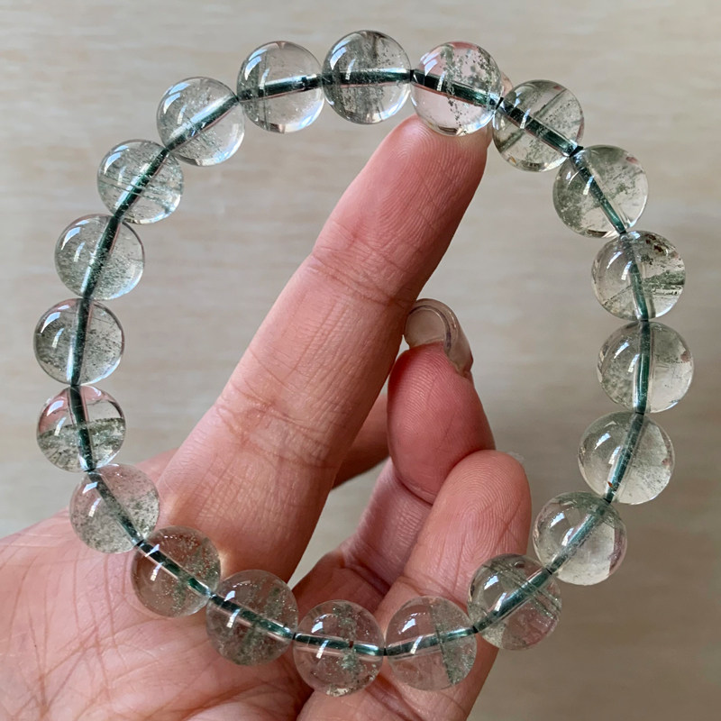 天然满天星绿幽灵单圈水晶手链半盆聚宝盆绿宝石手串情侣饰品礼品