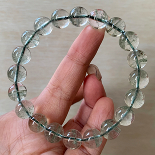 天然满天星绿幽灵单圈水晶手链半盆聚宝盆绿宝石手串情侣饰品礼品